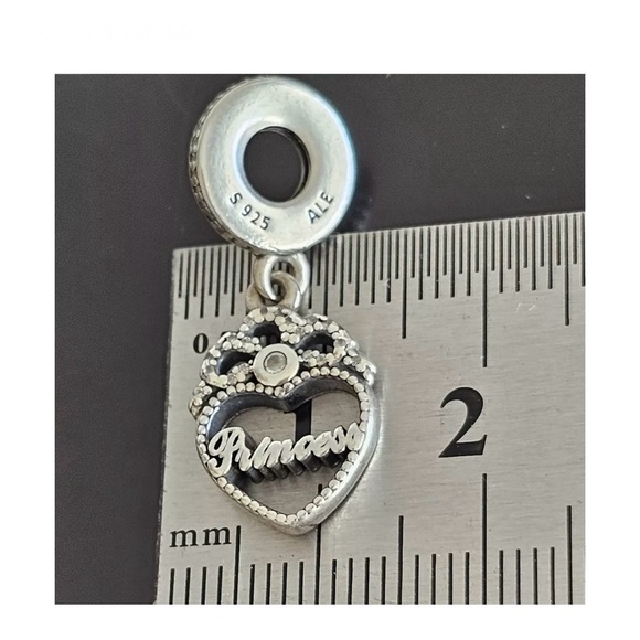 Sterling Silver Pandora Charm Bracelet W/ Princess Charm👑 - Picture 7 of 12
